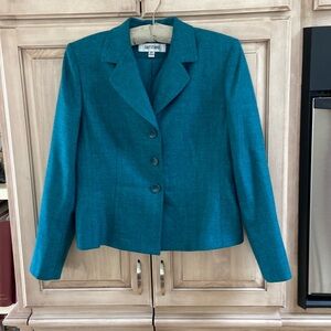 Suit Studio aqua blue green blazer sz 6P